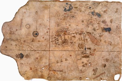 Weltkarte, von den östlichen Küsten Amerikas bis nach Indien von Visconte Maggiolo